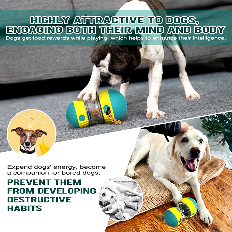 Dog Toy Tumbler Leaky Food Ball Elliptical Track Rolling Ball Slowly Feeding Protects Stomach Increase Intelligence Pet Supplies