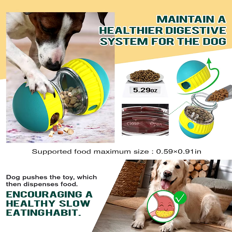 Dog Toy Tumbler Leaky Food Ball Elliptical Track Rolling Ball Slowly Feeding Protects Stomach Increase Intelligence Pet Supplies